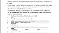 Students Accommodation Room Application Form 2023/2024